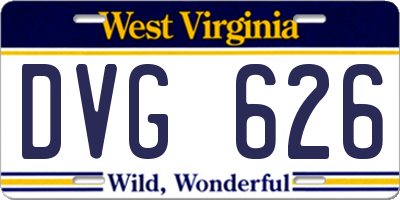 WV license plate DVG626