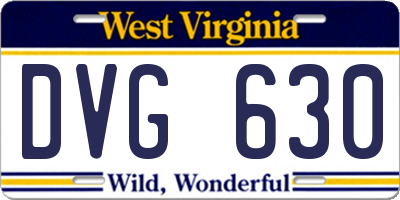 WV license plate DVG630
