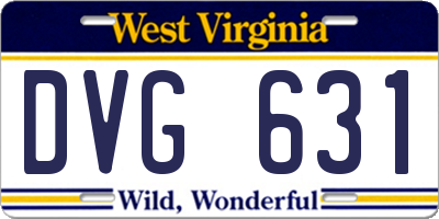 WV license plate DVG631