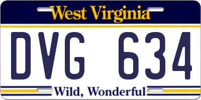 WV license plate DVG634