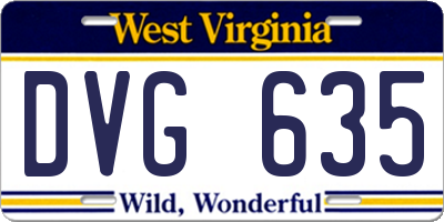 WV license plate DVG635