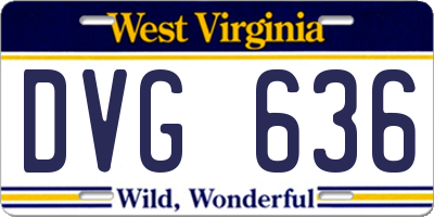 WV license plate DVG636