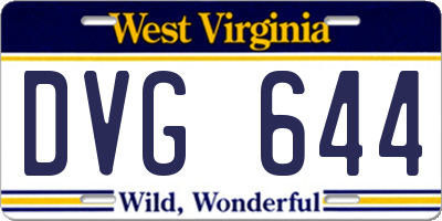 WV license plate DVG644