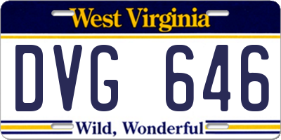 WV license plate DVG646