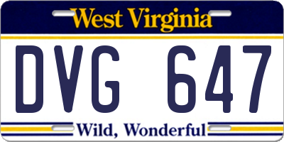 WV license plate DVG647