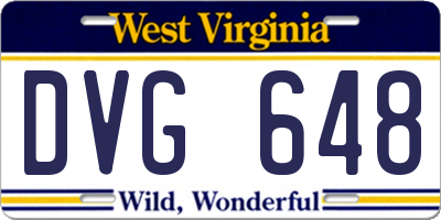 WV license plate DVG648
