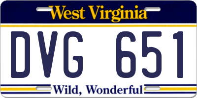 WV license plate DVG651