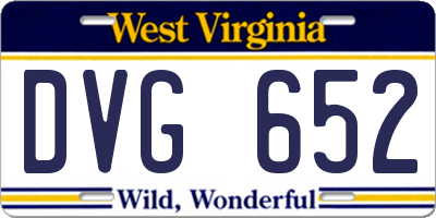 WV license plate DVG652