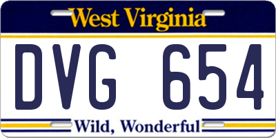 WV license plate DVG654