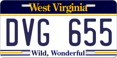 WV license plate DVG655