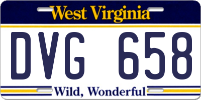 WV license plate DVG658