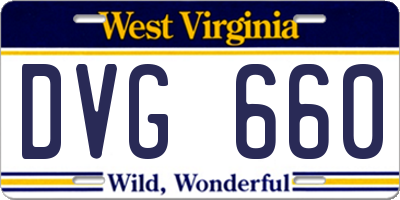 WV license plate DVG660