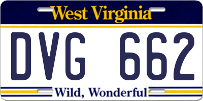 WV license plate DVG662
