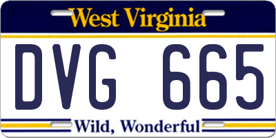 WV license plate DVG665