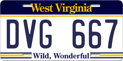 WV license plate DVG667