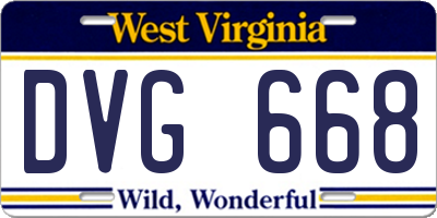 WV license plate DVG668