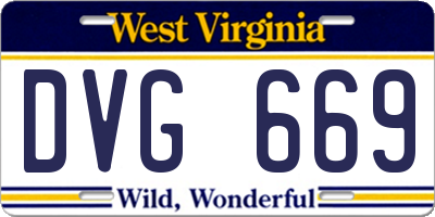 WV license plate DVG669