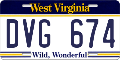 WV license plate DVG674