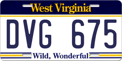 WV license plate DVG675