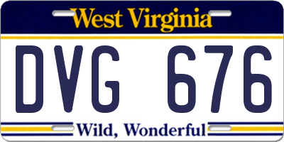WV license plate DVG676