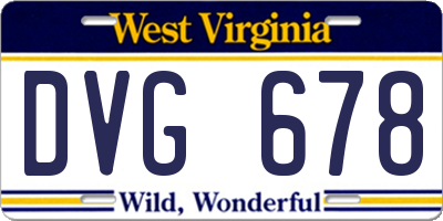 WV license plate DVG678