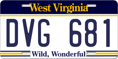 WV license plate DVG681