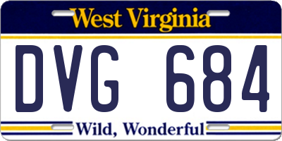 WV license plate DVG684