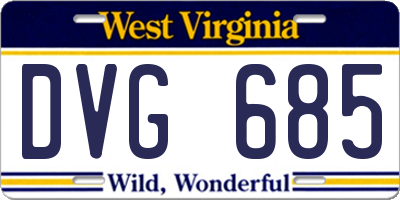 WV license plate DVG685