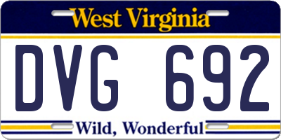 WV license plate DVG692