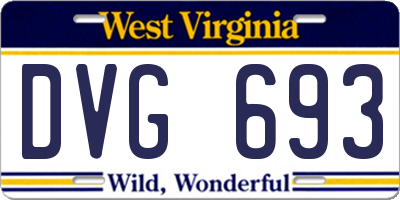 WV license plate DVG693