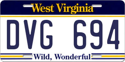 WV license plate DVG694