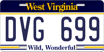 WV license plate DVG699