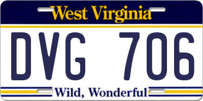 WV license plate DVG706