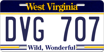 WV license plate DVG707