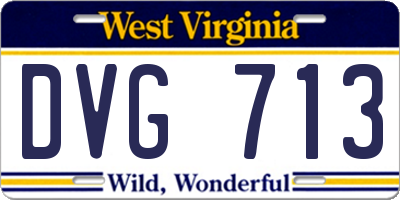 WV license plate DVG713