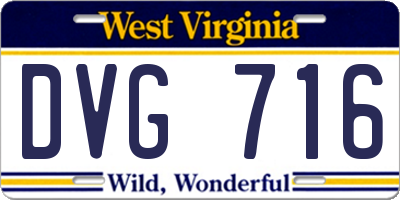 WV license plate DVG716