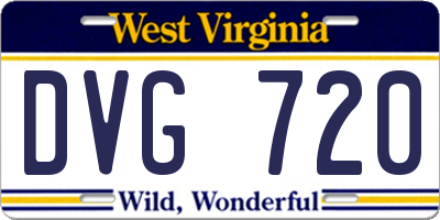 WV license plate DVG720