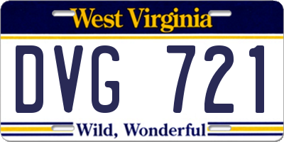 WV license plate DVG721