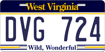 WV license plate DVG724