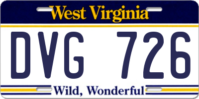 WV license plate DVG726