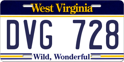 WV license plate DVG728