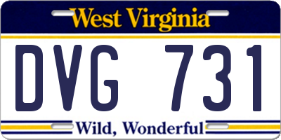 WV license plate DVG731