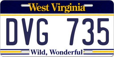 WV license plate DVG735