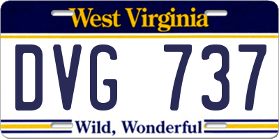 WV license plate DVG737