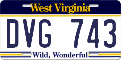 WV license plate DVG743