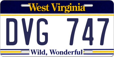 WV license plate DVG747