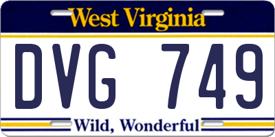 WV license plate DVG749