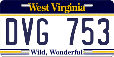 WV license plate DVG753