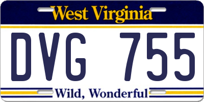 WV license plate DVG755