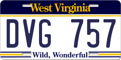 WV license plate DVG757